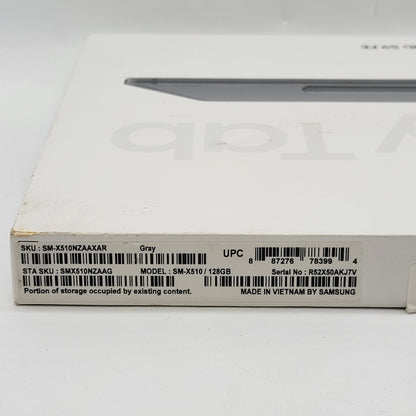 New WiFi Only Samsung Galaxy Tab S9 FE 10.9" 128GB Gray SM-X510