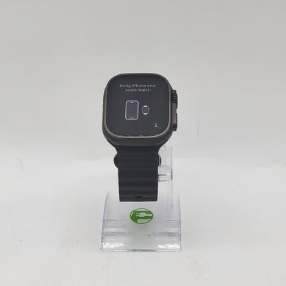 Unlocked Apple Watch Ultra 2 49MM Black Titanium Black Sport Band  MX4P3LW/A