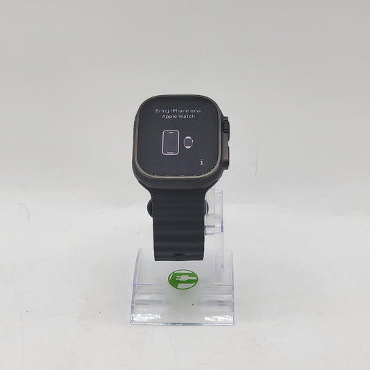 Unlocked Apple Watch Ultra 2 49MM Black Titanium Black Sport Band  MX4P3LW/A
