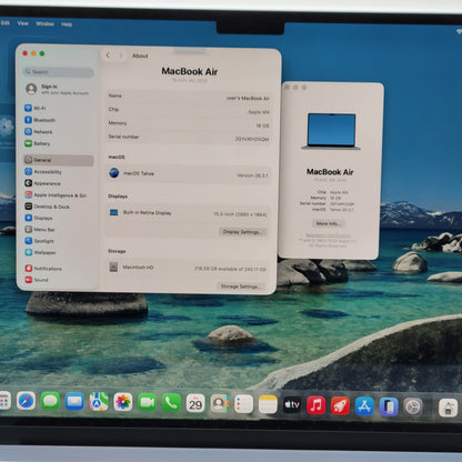 2025 Apple MacBook Air 15" M4 10C GPU 4.5GHz 16GB RAM 256GB SSD A3241