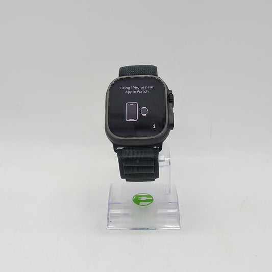 GPS Only Apple Watch Ultra 2 49MM Black Titanium Green Alpine Loop MX4R3LW/A