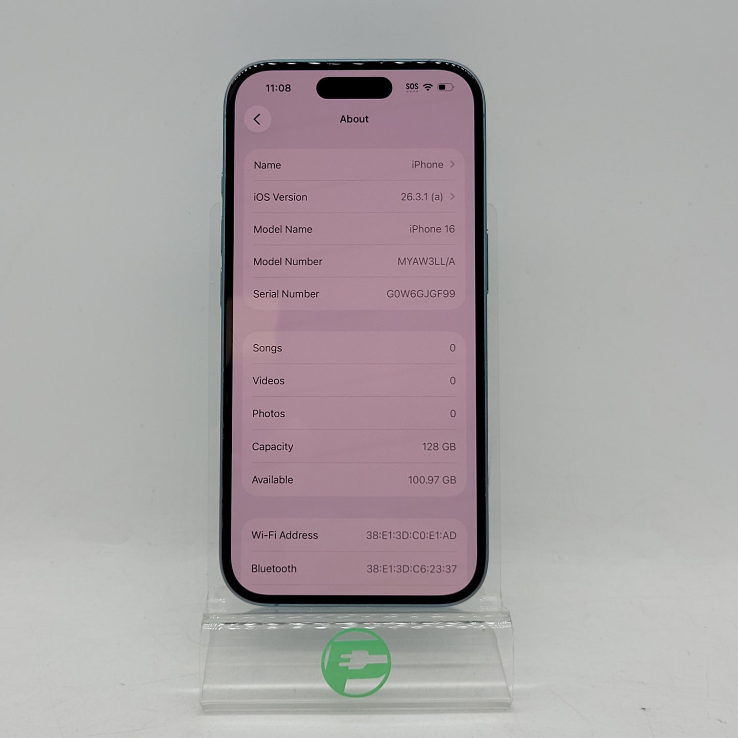 Factory Unlocked Apple iPhone 16 128GB Teal MYAW3LL/A