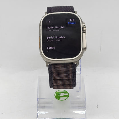 Unlocked Apple Watch Ultra 2 49MM Natural Titanium Alpine Loop Rubs MRF23LW/A