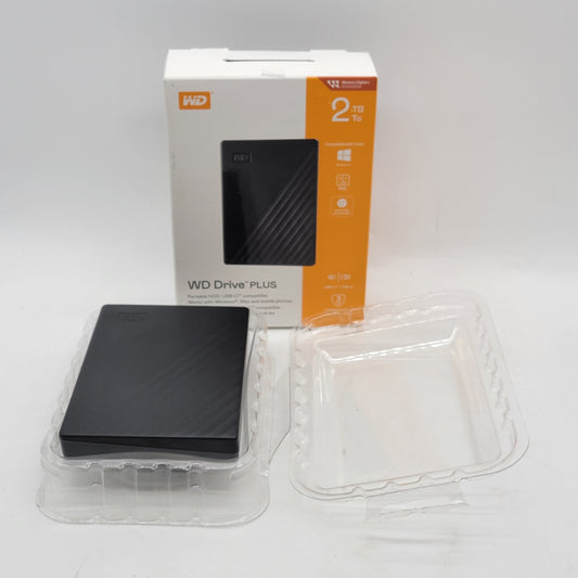 Western Digital WD Portable Drive Plus 2TB USB-C HDD WDBN8Z0020BBK-WEWM