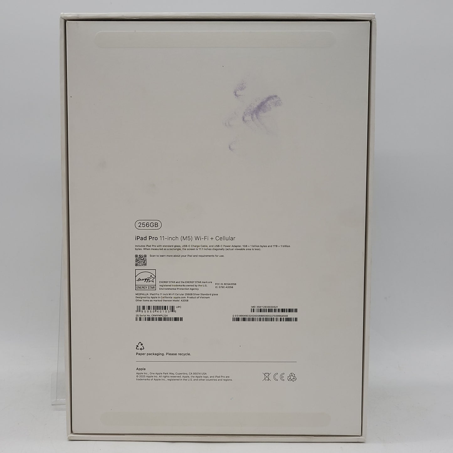 WiFi Only Apple iPad Pro 11" M5 256GB Silver ME2P4LL/A