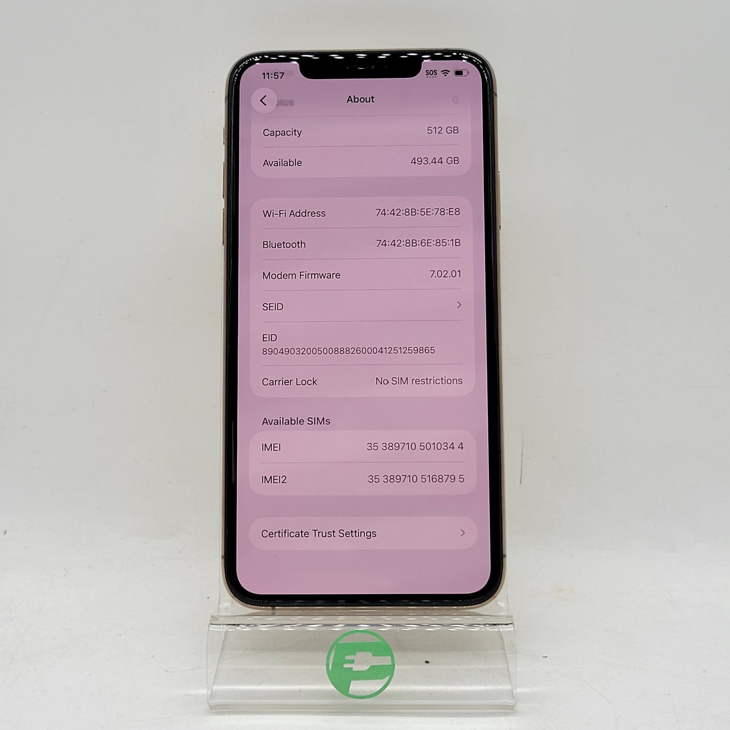 Factory Unlocked Apple iPhone 11 Pro Max 512GB Gold MWFL2LL/A