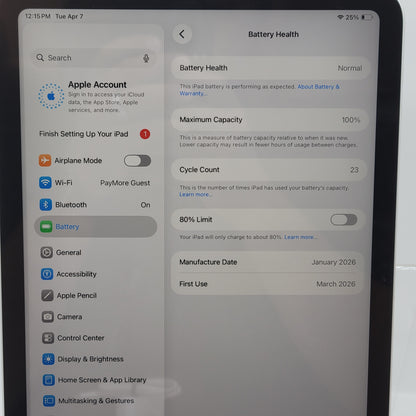 WiFi Only Apple iPad 11" (A16) 128GB Silver MD3Y4LL/A