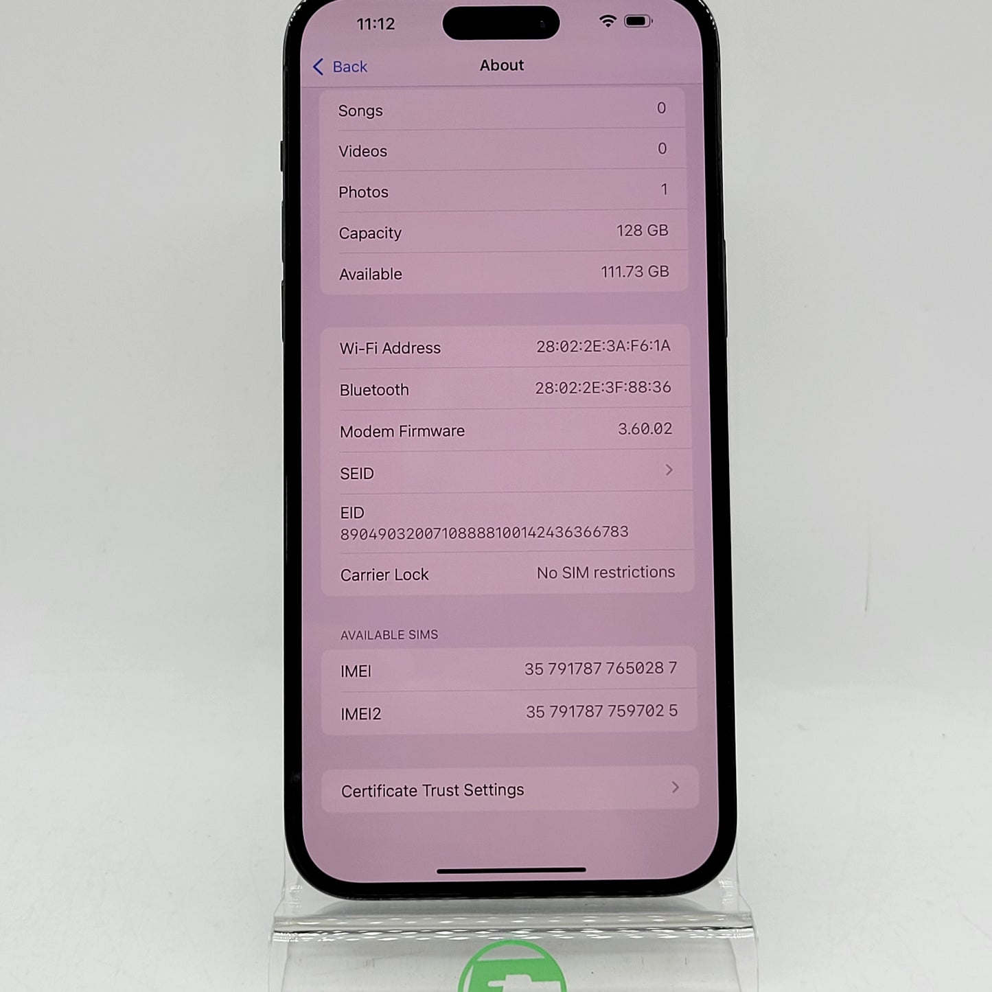 Unlocked Apple iPhone 14 Pro Max 128GB 18.5 Space Black MQ8N3LL/A