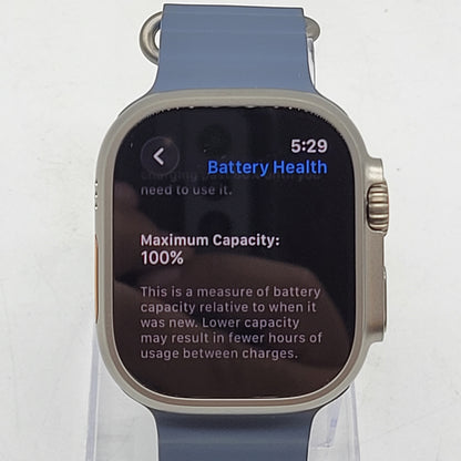 Unlocked Apple Watch Ultra 3 49MM Natural Titanium Blue Ocean Band MEWH4LW/A