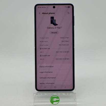 Factory Unlocked Samsung Galaxy Z Flip7 8GB RAM 512GB SM-F766U1 Blue Shadow