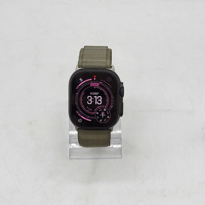 Unlocked Apple Watch Ultra 3 49MM Black Titanium Green Alpine Loop MF0J4LW/A