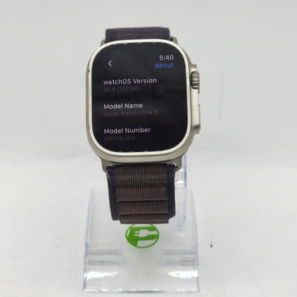 Unlocked Apple Watch Ultra 2 49MM Natural Titanium Alpine Loop Rubs MRF23LW/A