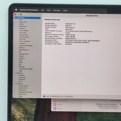 2024 Apple MacBook Pro 14" M4 10C GPU 4.5GHz 16GB RAM 1TB SSD A3112