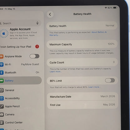 WiFi Only Apple iPad 11" (A16) 128GB Blue MD4A4LL/A