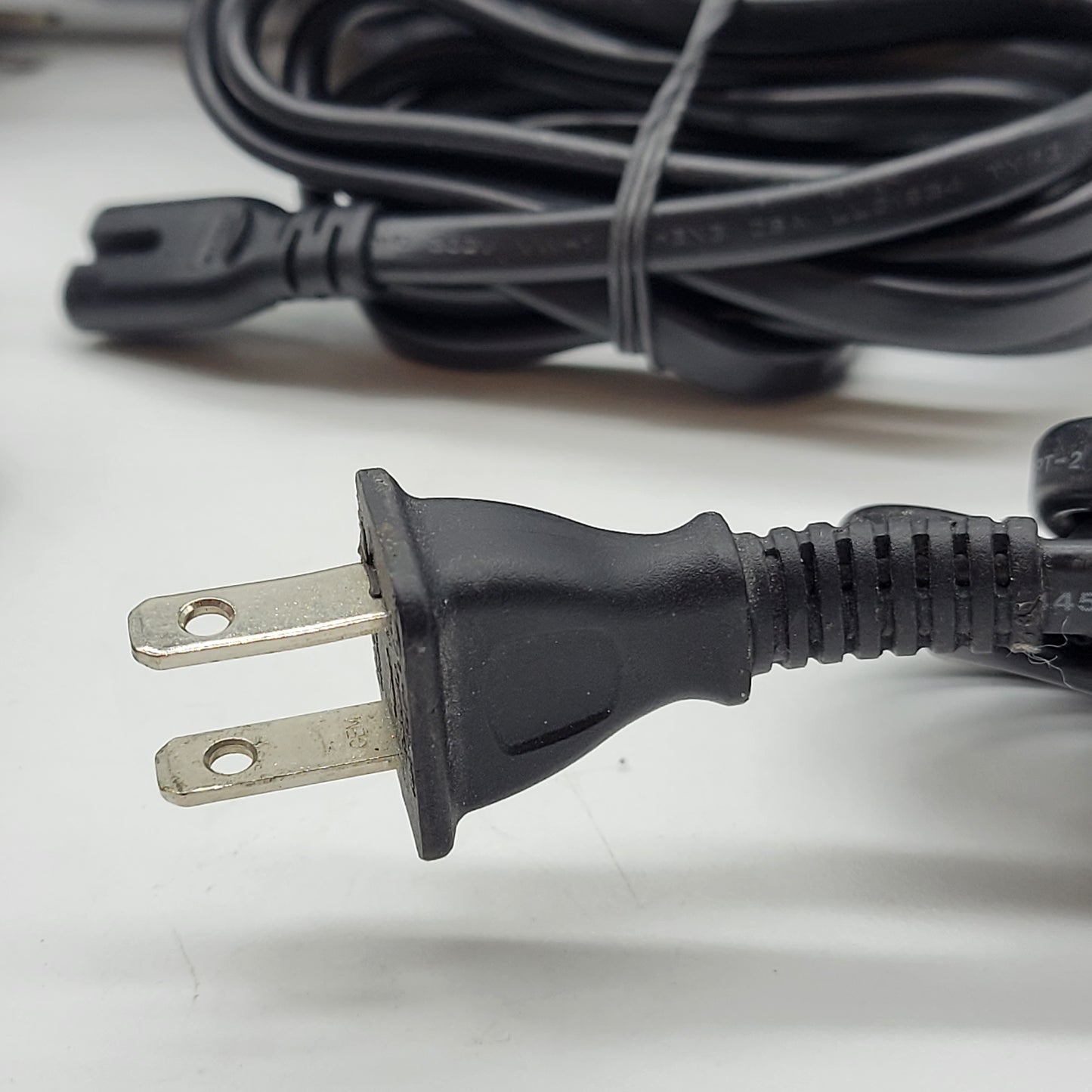 Lot of 30 Generic Two-Prong AC Power Cord Cables Various Lengths