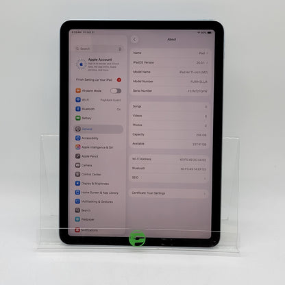 WiFi Only Apple iPad Air 11" M2 256GB Blue FUWH3LL/A