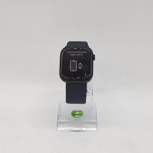 Unlocked Apple Watch Series 10 46MM Jet Black Aluminum Blue Sport Loop MWY53LW/A