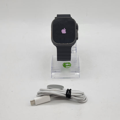 Unlocked Apple Watch Ultra 2 49MM Black Titanium Black  Sport Band A2986