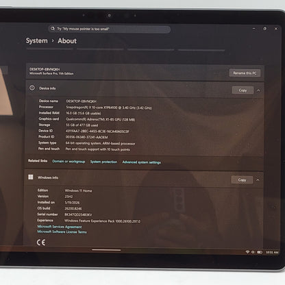 Microsoft Surface Pro 11th Edition 2076 13" Snapdragon X Plus 3.4GHz 16GB 512GB