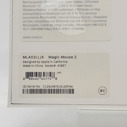 New Apple Magic Mouse 2 A1657 White