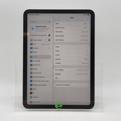 WiFi Only Apple iPad 11" (A16) 128GB Silver MD3Y4LL/A