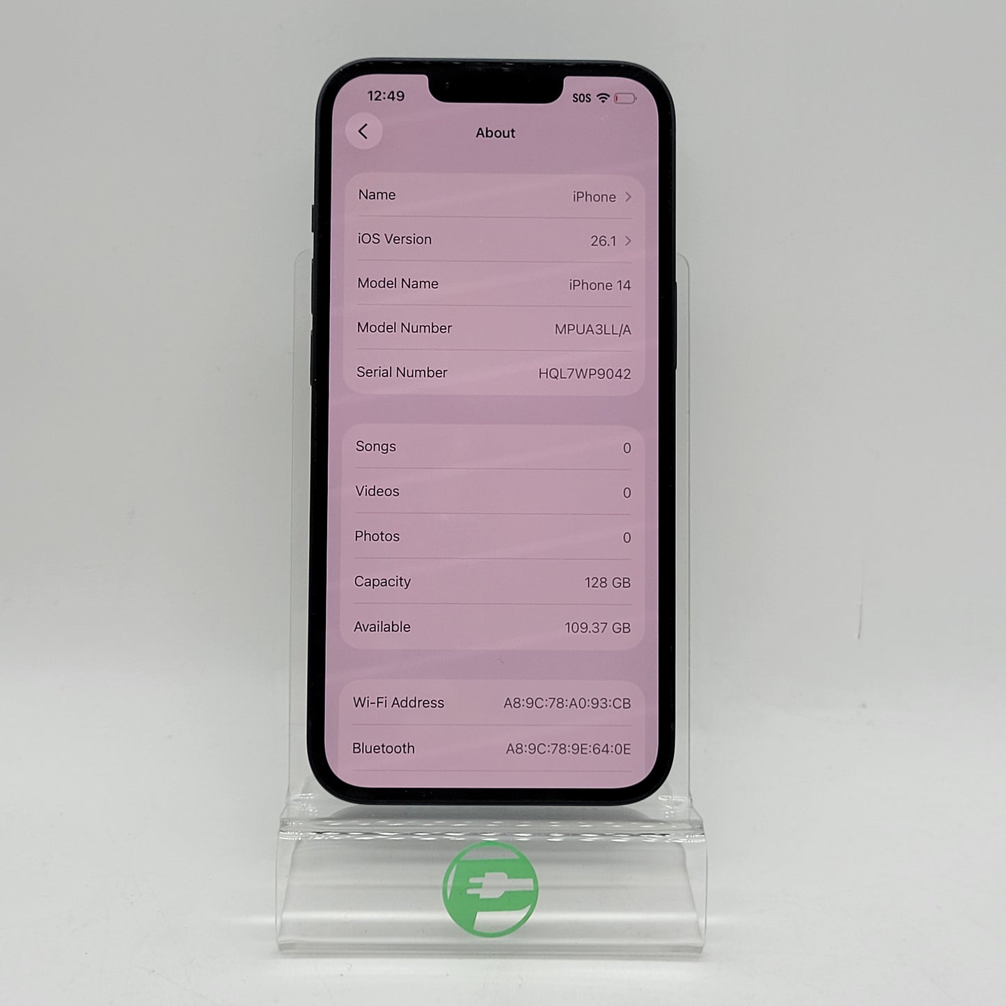 T-Mobile Apple iPhone 14 128GB Midnight MPUA3LL/A