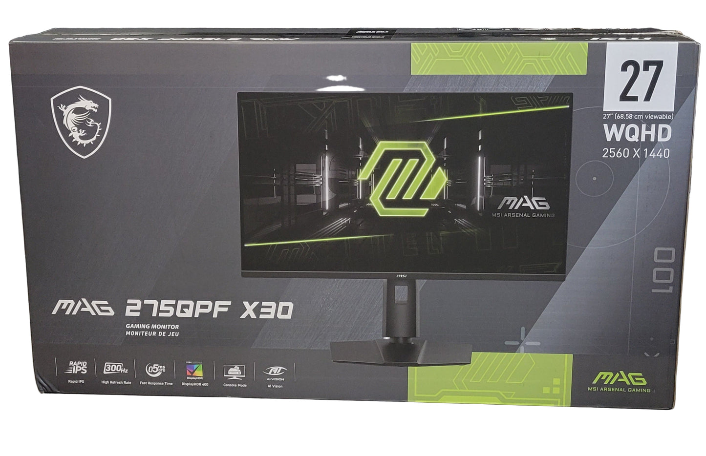 New MSI 27" MAG 275QPF X30 WQHD Rapid IPS 300Hz Gaming Monitor HDR 400