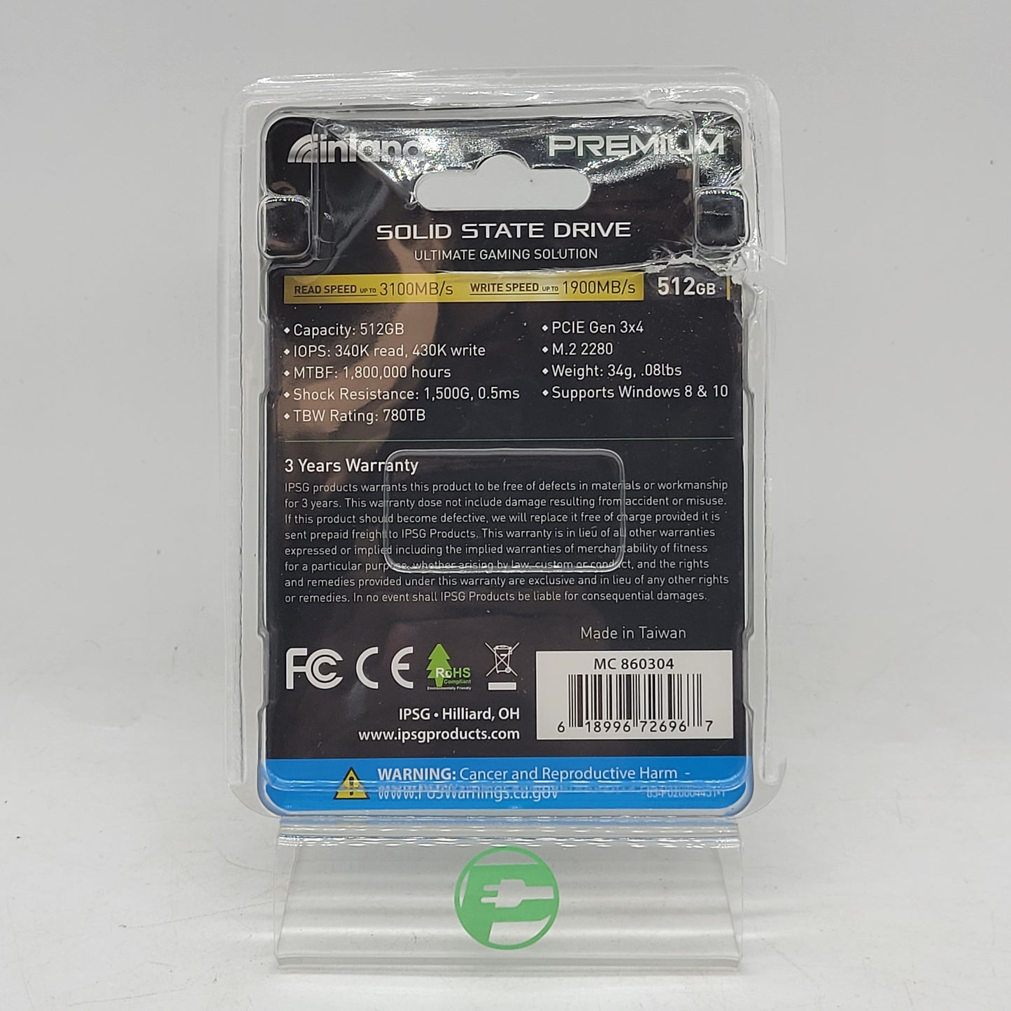 INLAND 2280mm Premium 512GB M.2 NVMe Gen 3.0 x 4 SSD 3D NAND