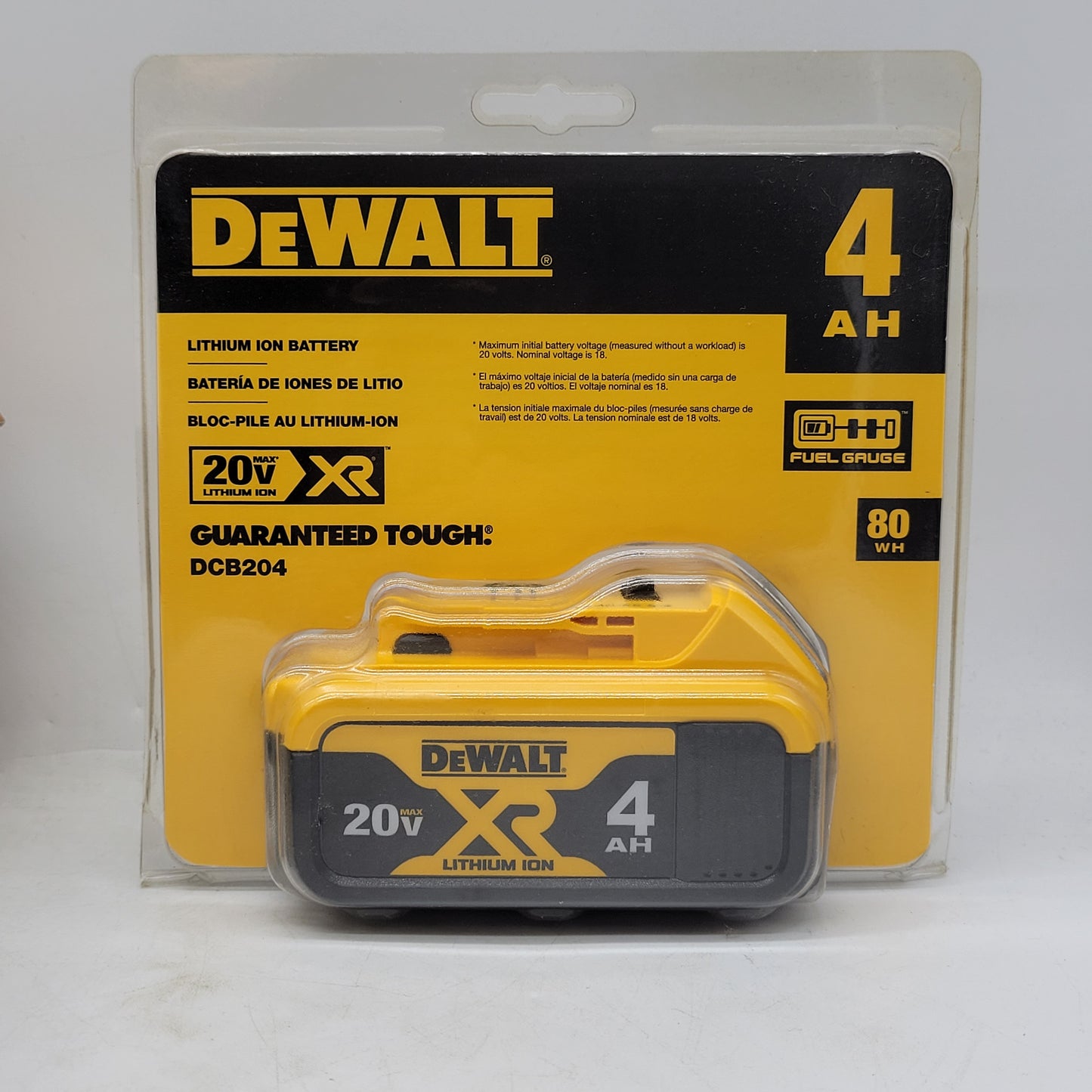 New DeWalt DCB204 20V MAX Lithium-Ion Battery