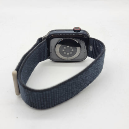 Unlocked Apple Watch Series 9 45MM Black Aluminum Beige Nylon Band MRMF3LW/A