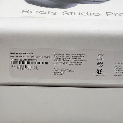 New Beats Studio Pro Wireless Over-Ear Noise Cancellling Headphones Navy