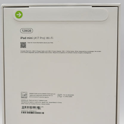 New WiFi Only Apple iPad mini (A17 Pro) 128GB Purple  MXN93LL/A