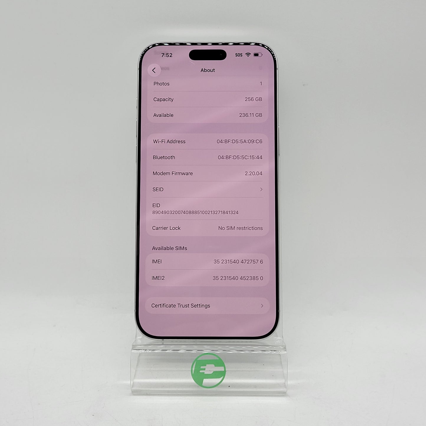 Factory Unlocked Apple iPhone 16 Pro Max 256GB White MYW43LL/A