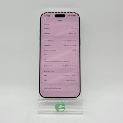 Factory Unlocked Apple iPhone 16 Pro Max 256GB White MYW43LL/A