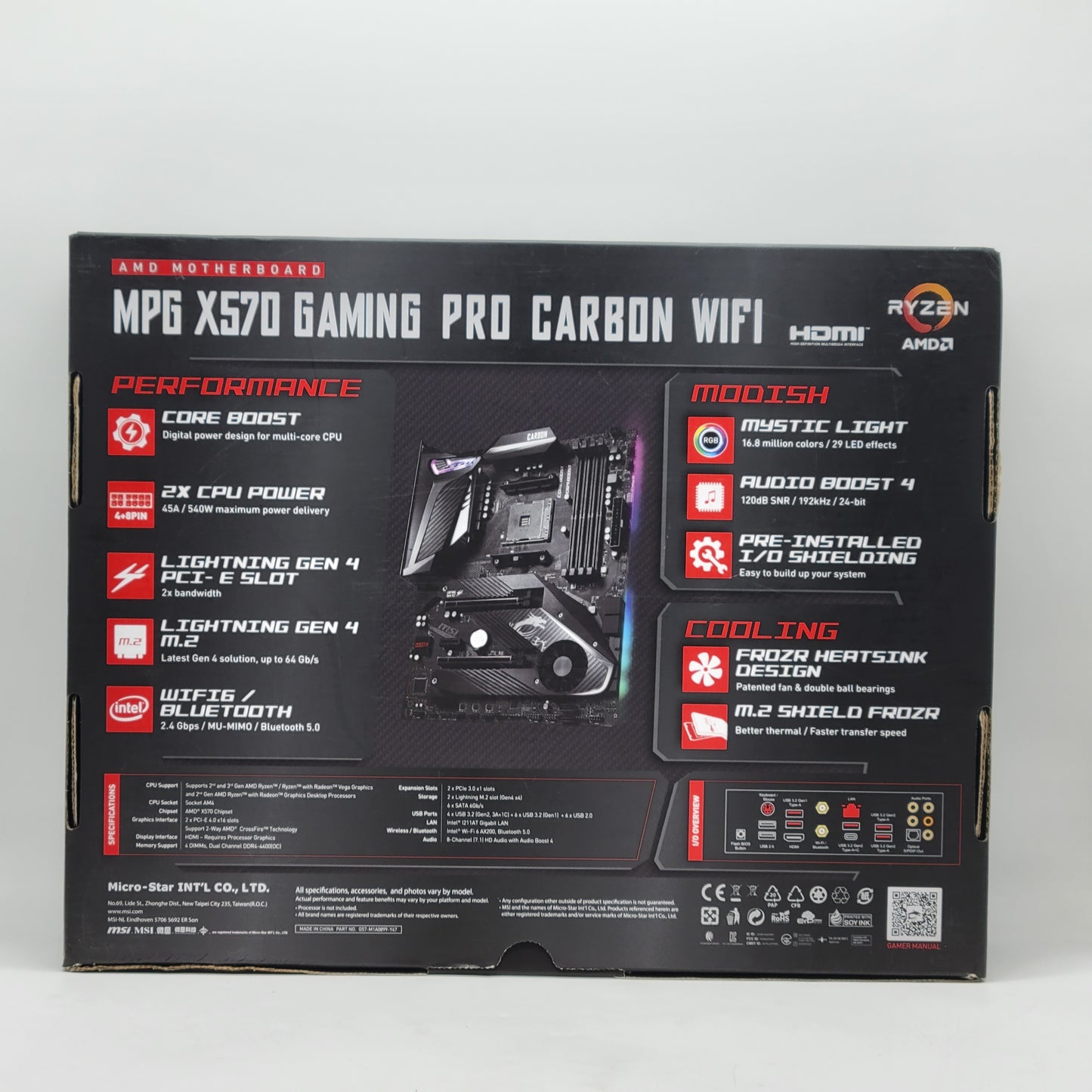 New MSi MPG X570 Gaming Pro Carbon WIFI AM4 ATX AMD DDR4 Motherboard