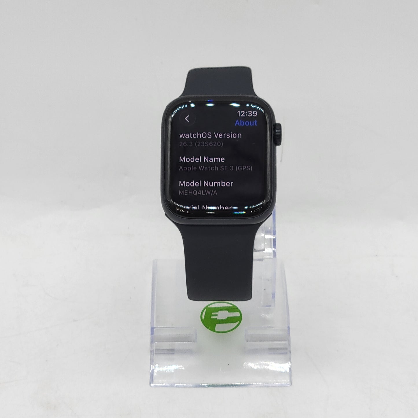 GPS Only Apple Watch SE 3 44MM Midnight Aluminum Black Sport Band MEHQ4LW/A