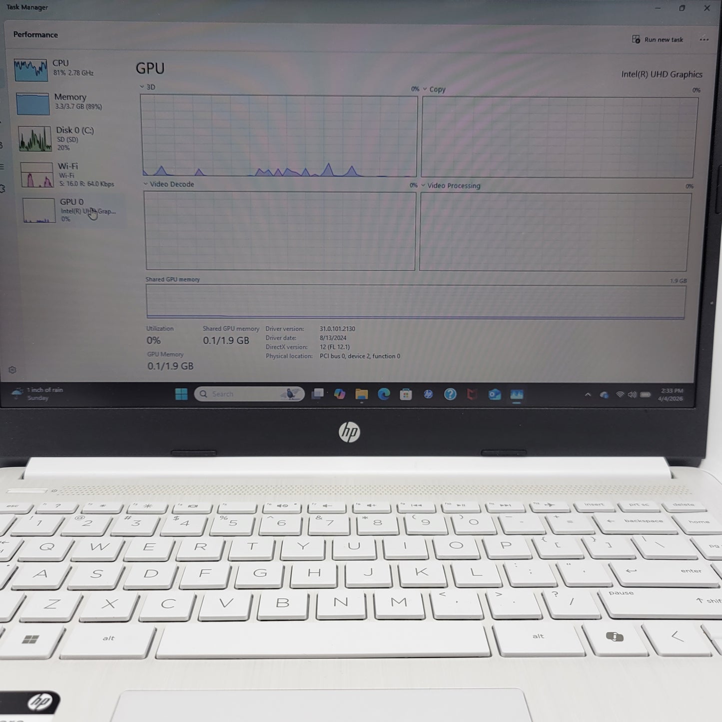 HP NoteBook 14-DQ3000DX 14" Celeron N4500 1.1GHz 4GB RAM 64GB SSD