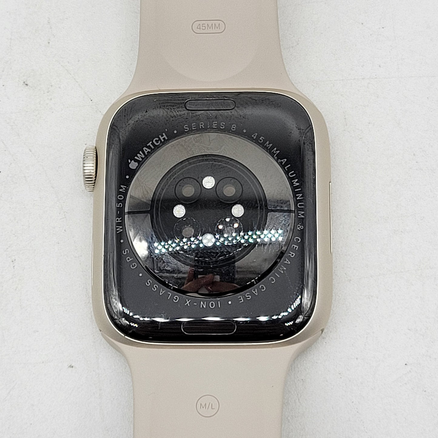 GPS Only Apple Watch Series 8 45MM Starlight Aluminum Starlight Band MNUQ3LL/A