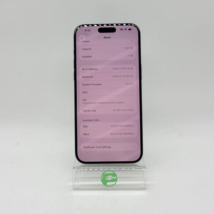 Factory Unlocked Apple iPhone 15 Pro Max 1TB Black MU7G3AA/A SIM tray