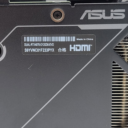 ASUS GeForce RTX 4070 12GB GDDR6 Graphics Card DUAL-RTX4070-012GD6-EVO