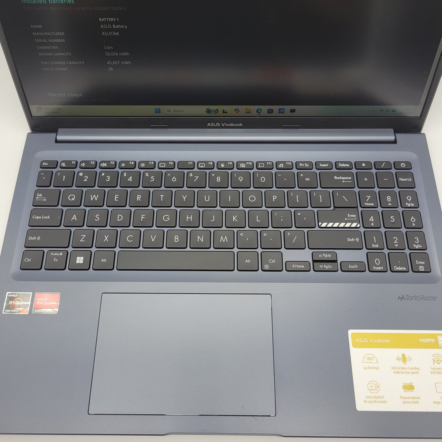 Asus Vivobook 15 M1603Q 15.6" Ryzen 7 5800HS 3.2GHz 12GB RAM 512GB SSD