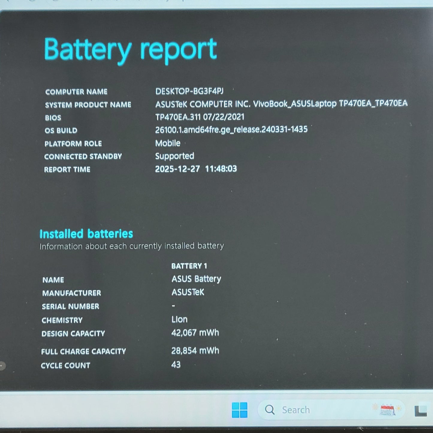 Asus vivobook Flip 14 12M 14" i3-1115G4 3.0GHz 4GB RAM 128GB SSD