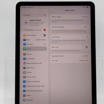 WiFi Only Apple iPad Air 11" M2 128GB Purple MUWF3LL/A