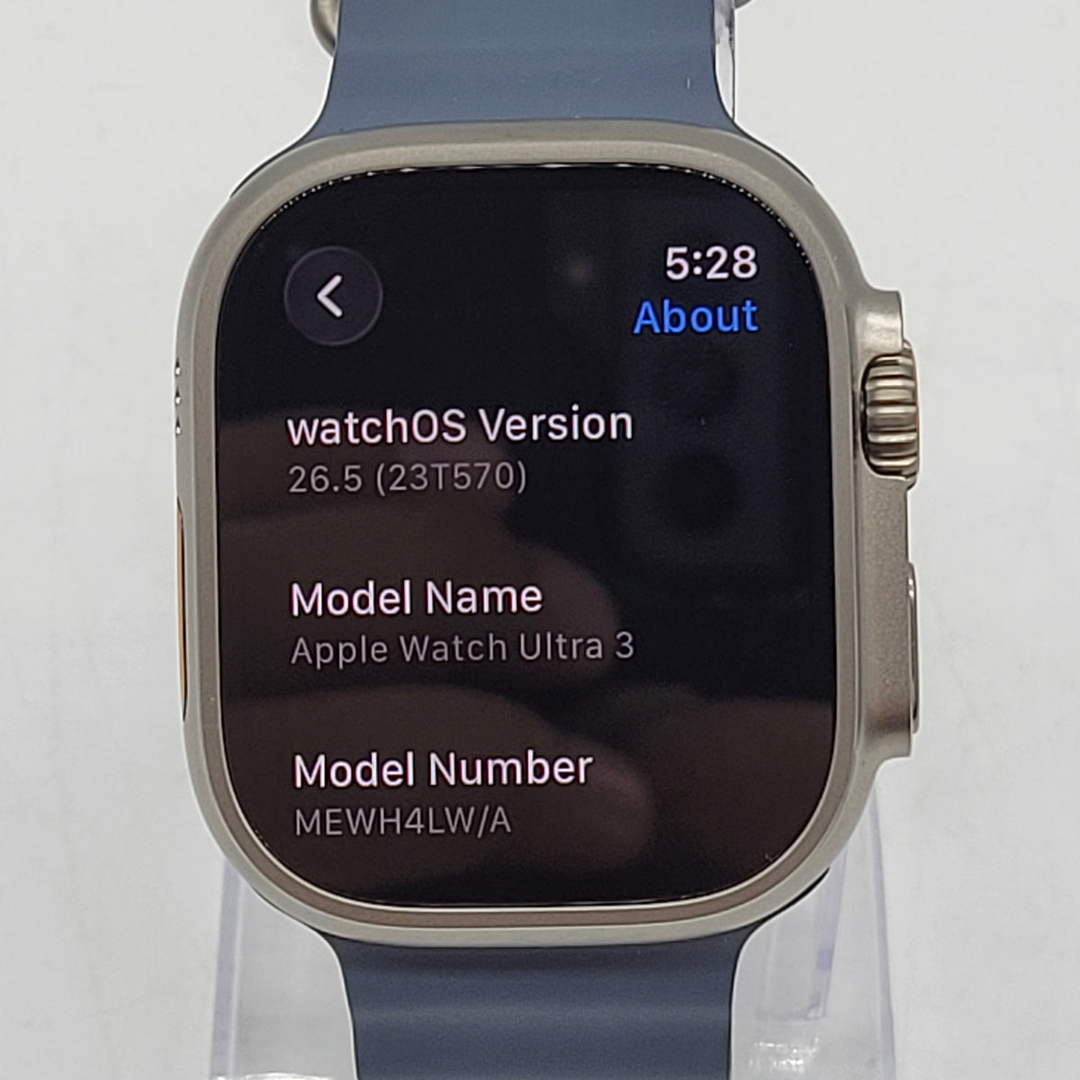 Unlocked Apple Watch Ultra 3 49MM Natural Titanium Blue Ocean Band MEWH4LW/A