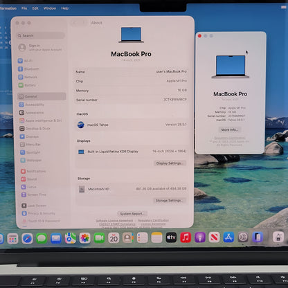 2021 Apple MacBook Pro 14" M1 Pro 14C GPU 3.2GHz 16GB RAM 512GB SSD A2442