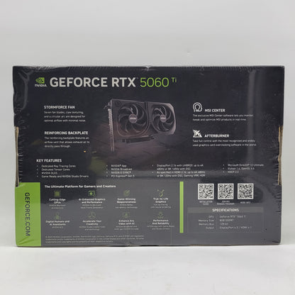 New MSI GeForce RTX 5060 Ti SHADOW 2X OC 8GB GDDR7 Graphics Card 912-V536-035