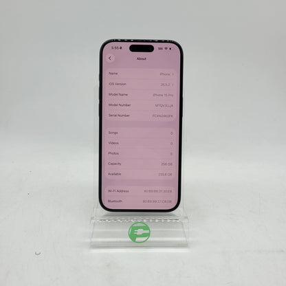 Factory Unlocked Apple iPhone 15 Pro 256GB Blue MTQV3LL/A