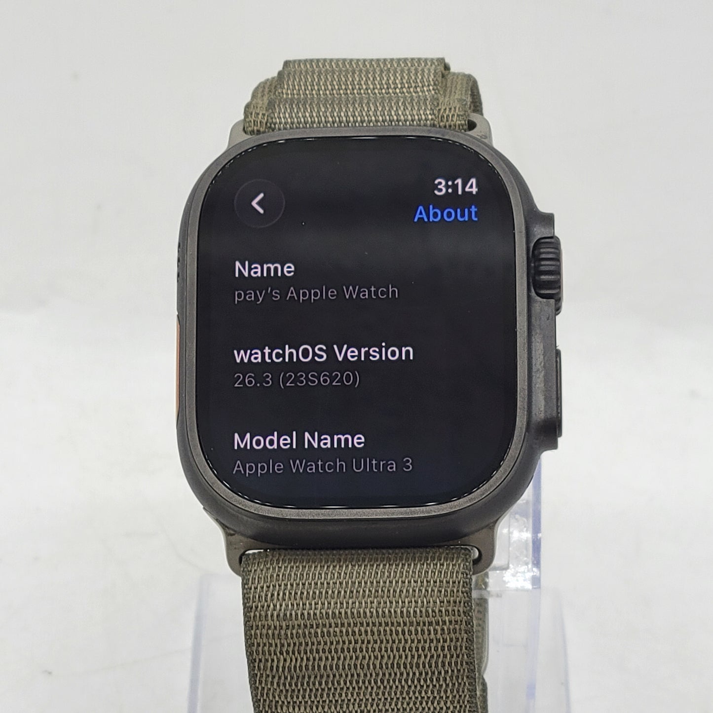 Unlocked Apple Watch Ultra 3 49MM Black Titanium Green Alpine Loop MF0J4LW/A