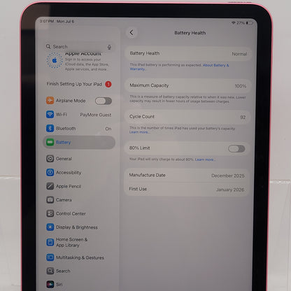 WiFi Only Apple iPad 10th Gen 128GB Pink MD4E4LL/A