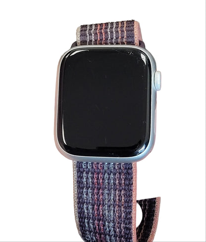 GPS Only Apple Watch Series 8 45MM Silver Aluminum Beige Braided Loop A2771